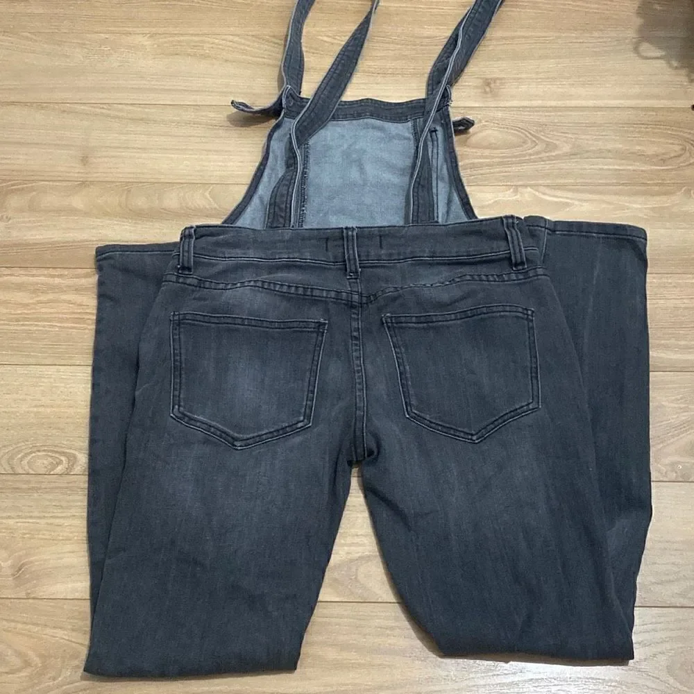 Free people dark gray wash overalls size small‎
